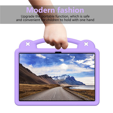 For Samsung Galaxy Tab S10 FE+ Case Kids Cartoon Patterns Hand Grip Kickstand Tablet EVA Cover