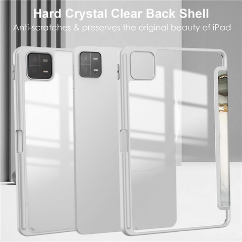 For Xiaomi Pad 6 Pro  /  Pad 6 Tablet Case Tri-Fold Stand Pattern Printing Clear Acrylic Leather Cover