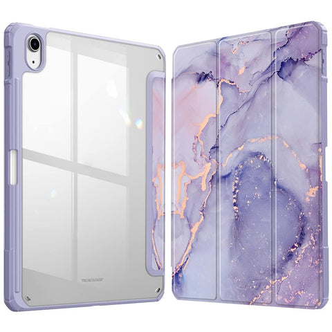 For iPad (2025)  /  10.9 (2022) Tablet Case Tri-Fold Stand Pattern Printing Clear Acrylic Leather Cover