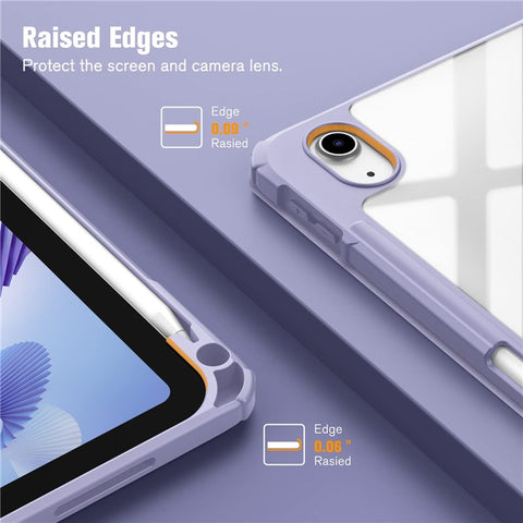 For iPad (2025)  /  10.9 (2022) Tablet Case Tri-Fold Stand Pattern Printing Clear Acrylic Leather Cover