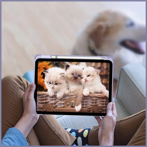 For iPad (2025)  /  10.9 (2022) Tablet Case Tri-Fold Stand Pattern Printing Clear Acrylic Leather Cover