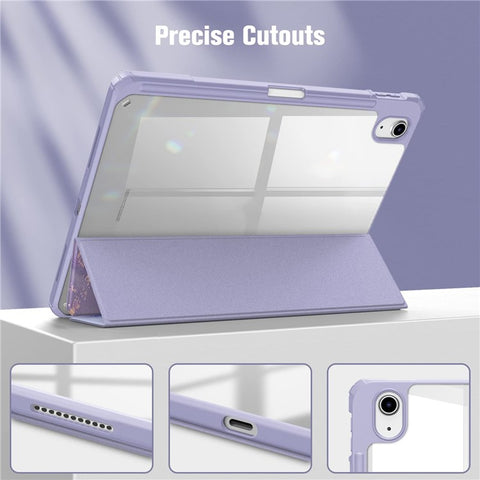 For iPad (2025)  /  10.9 (2022) Tablet Case Tri-Fold Stand Pattern Printing Clear Acrylic Leather Cover