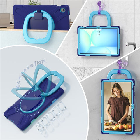 Tablet Case for Samsung Galaxy Tab S10 FE+ SM-X620 / SM-X626B TPU + PC + Silicone Cover Kickstand Handle Grip