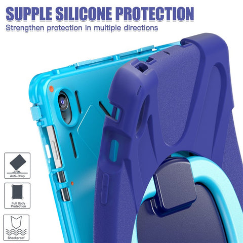 Tablet Case for Samsung Galaxy Tab S10 FE+ SM-X620 / SM-X626B TPU + PC + Silicone Cover Kickstand Handle Grip