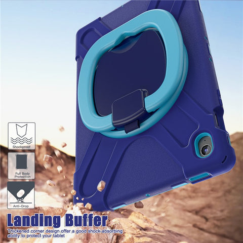 Tablet Case with Shoulder Strap for Samsung Galaxy Tab S10 FE+ SM-X620 / SM-X626B TPU + PC + Silicone Kickstand Cover