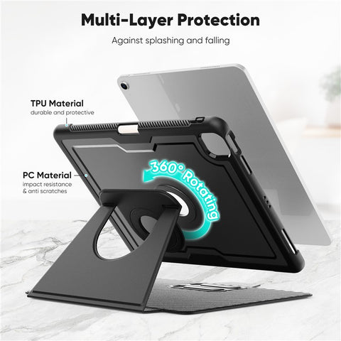 Tablet Case for iPad Air 13 (2026) / (2025) / (2024) / Pro 12.9 (2022) / (2021) / (2020) / (2018) Detachable PC + TPU + PU Leather Flip Cover