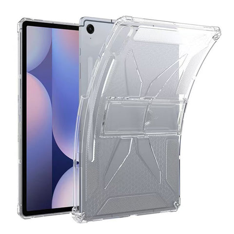 For Samsung Galaxy Tab S10 FE+ Clear Case Kickstand Shockproof TPU + PC Tablet Cover with Pen Slot