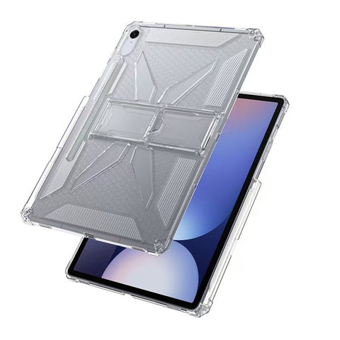 For Samsung Galaxy Tab S10 FE+ Clear Case Kickstand Shockproof TPU + PC Tablet Cover with Pen Slot