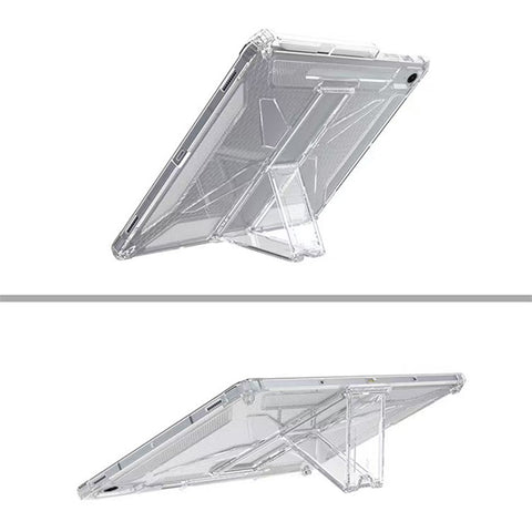 For Samsung Galaxy Tab S10 FE+ Clear Case Kickstand Shockproof TPU + PC Tablet Cover with Pen Slot