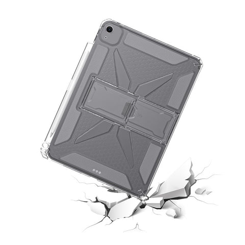 For iPad Air 13 (2026) / (2025) / (2024) Clear Case Kickstand Shockproof TPU + PC Tablet Cover with Pen Slot