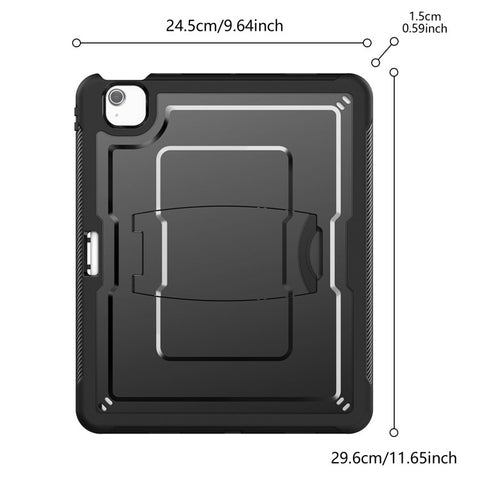 For iPad Air 13 (2026) / (2025) / (2024) Case PC + TPE Tablet Cover with Hidden Zinc Alloy Kickstand