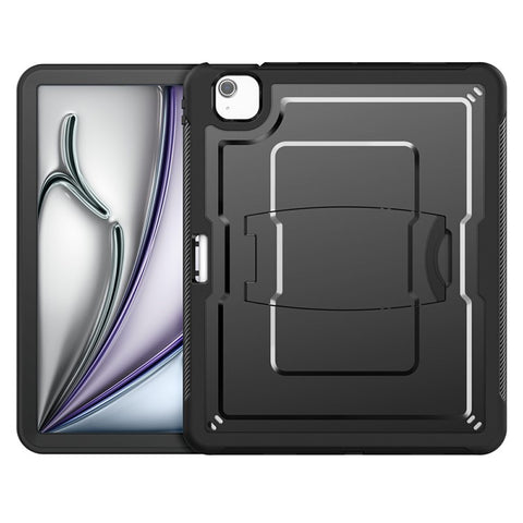 For iPad Air 13 (2026) / (2025) / (2024) Case PC + TPE Tablet Cover with Hidden Zinc Alloy Kickstand