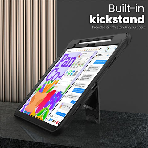 For iPad Air 13 (2026) / (2025) / (2024) Case PC + TPE Tablet Cover with Hidden Zinc Alloy Kickstand