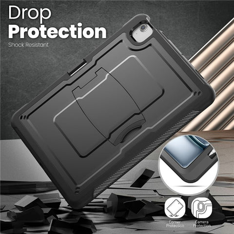 For iPad Air 13 (2026) / (2025) / (2024) Case PC + TPE Tablet Cover with Hidden Zinc Alloy Kickstand
