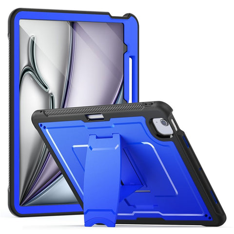 For iPad Air 13 (2026) / (2025) / (2024) Case PC + TPE Tablet Cover with Hidden Zinc Alloy Kickstand