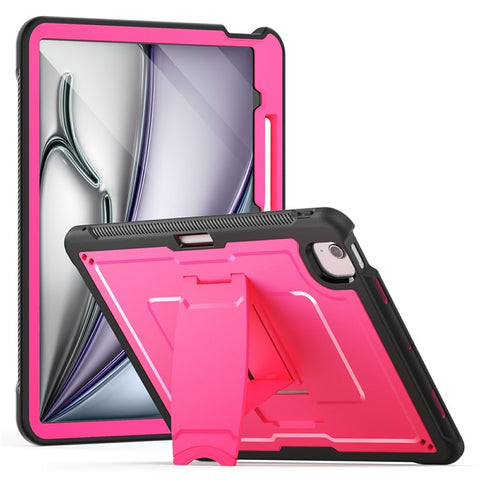 For iPad Air 13 (2026) / (2025) / (2024) Case PC + TPE Tablet Cover with Hidden Zinc Alloy Kickstand