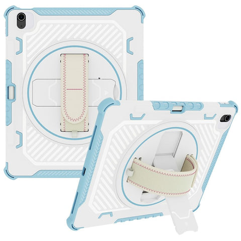 For iPad Air 13 (2026) / (2025) / (2024) Case Kickstand PC + TPU Shockproof Tablet Cover With Hand Strap / Pen Slot