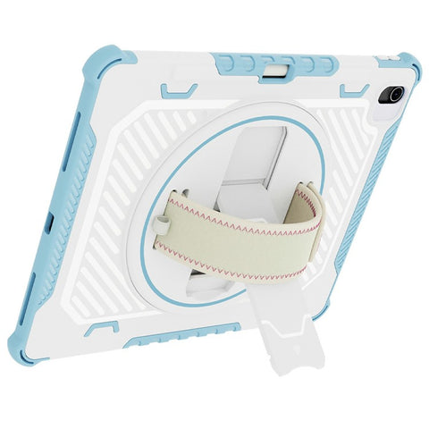 For iPad Air 13 (2026) / (2025) / (2024) Case Kickstand PC + TPU Shockproof Tablet Cover With Hand Strap / Pen Slot