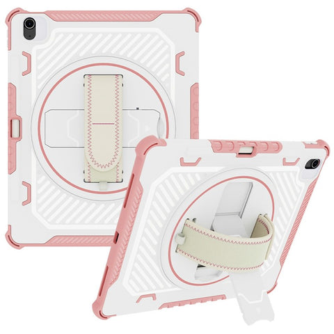 For iPad Air 13 (2026) / (2025) / (2024) Case Kickstand PC + TPU Shockproof Tablet Cover With Hand Strap / Pen Slot