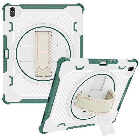 For iPad Air 13 (2026) / (2025) / (2024) Case Kickstand PC + TPU Shockproof Tablet Cover With Hand Strap / Pen Slot