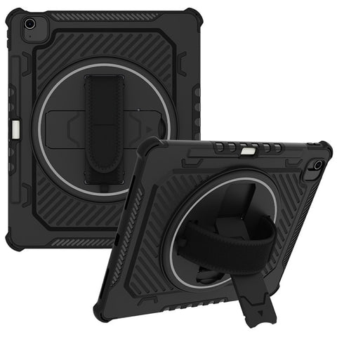 For iPad Air 13 (2026) / (2025) / (2024) Case Kickstand PC + TPU Shockproof Tablet Cover With Hand Strap / Pen Slot