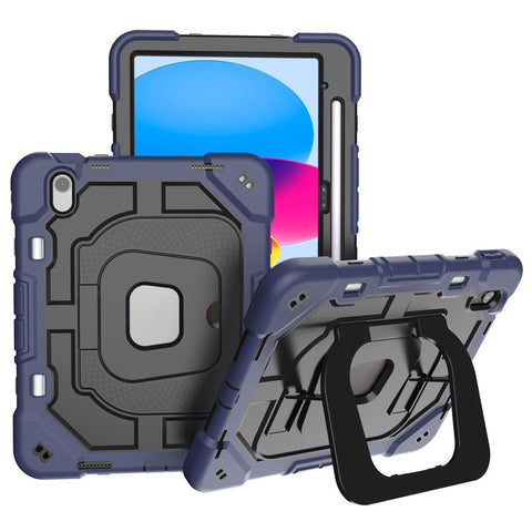 For iPad (2025) / 10.9 (2022) Case Kickstand Silicone + PC Shockproof Protective Tablet Cover