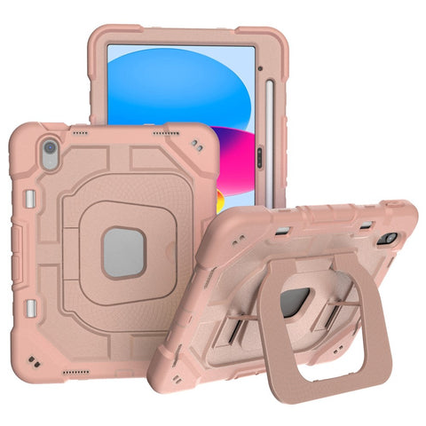 For iPad (2025) / 10.9 (2022) Case Kickstand Silicone + PC Shockproof Protective Tablet Cover