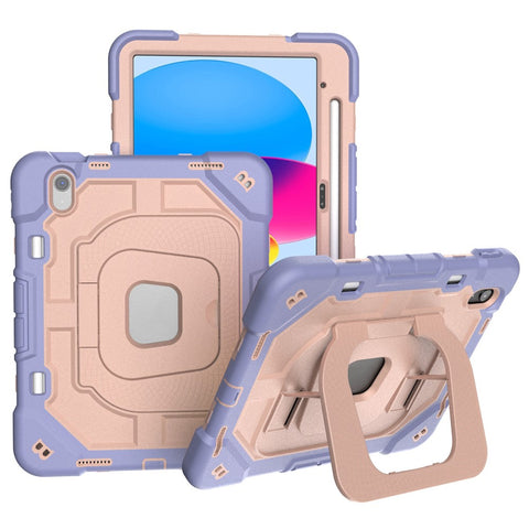 For iPad (2025) / 10.9 (2022) Case Kickstand Silicone + PC Shockproof Protective Tablet Cover