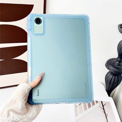 For Xiaomi Redmi Pad SE Case Clear TPU Anti Drop Tablet Cover with Pencil Holder