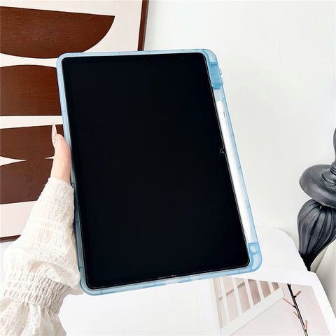 For Xiaomi Redmi Pad SE Case Clear TPU Anti Drop Tablet Cover with Pencil Holder