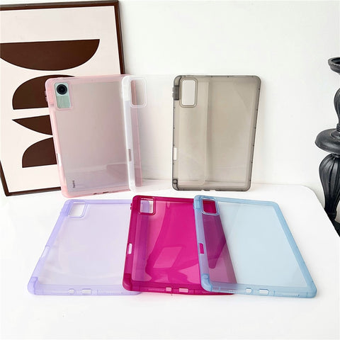 For Xiaomi Redmi Pad SE Case Clear TPU Anti Drop Tablet Cover with Pencil Holder