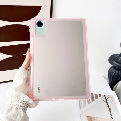 For Xiaomi Redmi Pad SE Case Clear TPU Anti Drop Tablet Cover with Pencil Holder