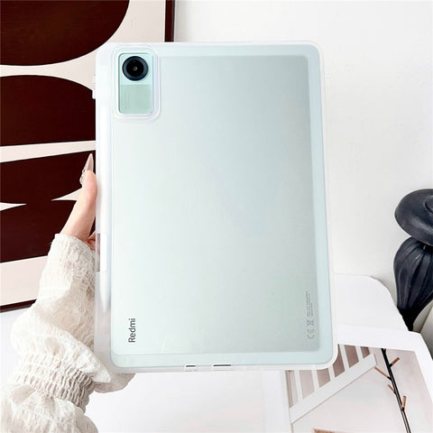 For Xiaomi Redmi Pad SE Case Clear TPU Anti Drop Tablet Cover with Pencil Holder