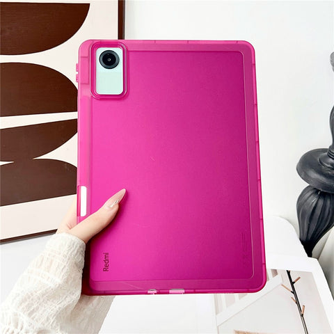 For Xiaomi Redmi Pad SE Case Clear TPU Anti Drop Tablet Cover with Pencil Holder