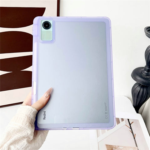 For Xiaomi Redmi Pad SE Case Clear TPU Anti Drop Tablet Cover with Pencil Holder