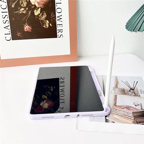 For Xiaomi Redmi Pad SE Case Solid Color TPU Tablet Cover with Pencil Holder