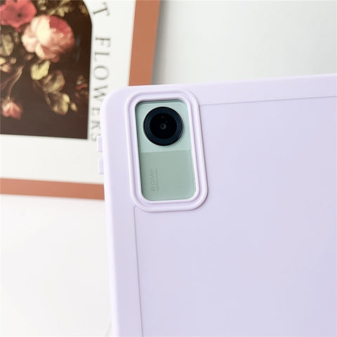 For Xiaomi Redmi Pad SE Case Solid Color TPU Tablet Cover with Pencil Holder