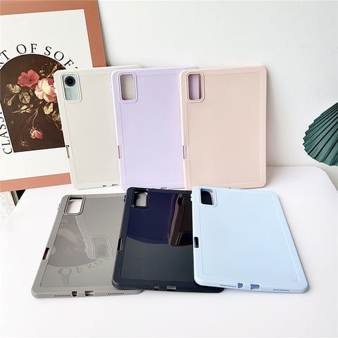 For Xiaomi Redmi Pad SE Case Solid Color TPU Tablet Cover with Pencil Holder