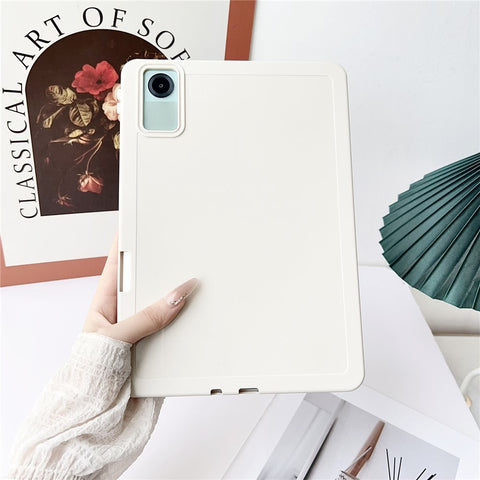 For Xiaomi Redmi Pad SE Case Solid Color TPU Tablet Cover with Pencil Holder