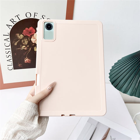 For Xiaomi Redmi Pad SE Case Solid Color TPU Tablet Cover with Pencil Holder