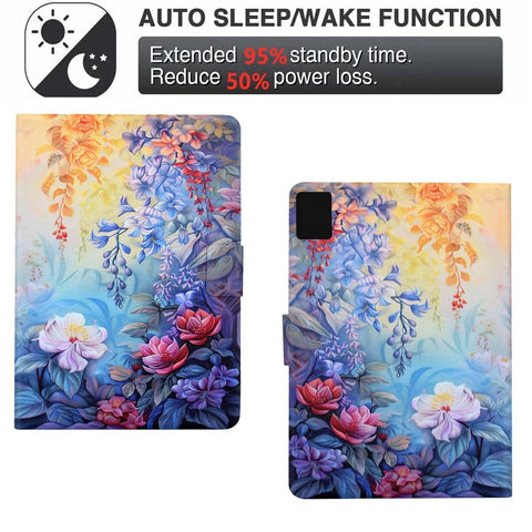 For Lenovo Tab M11  /  Xiaoxin Pad 11 2024 Case Colorful Pattern Painting Card Slots Stand Leather Tablet Cover with Auto Sleep  /  Wake