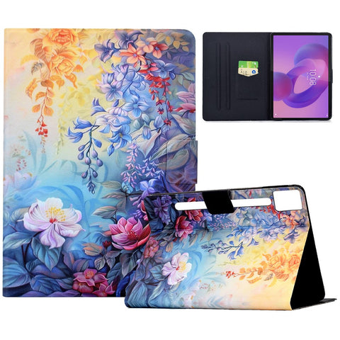 For Lenovo Idea Tab Pro / Tab P12 Pro Gen 2 Case Colorful Pattern Painting Card Slots Stand Leather Tablet Cover with Auto Sleep / Wake
