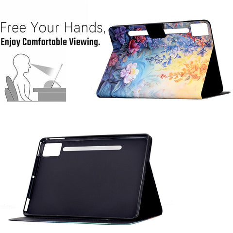 For Lenovo Idea Tab Pro / Tab P12 Pro Gen 2 Case Colorful Pattern Painting Card Slots Stand Leather Tablet Cover with Auto Sleep / Wake