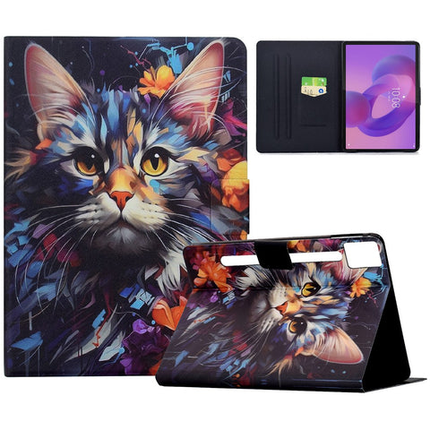 For Lenovo Idea Tab Pro / Tab P12 Pro Gen 2 Case Colorful Pattern Painting Card Slots Stand Leather Tablet Cover with Auto Sleep / Wake