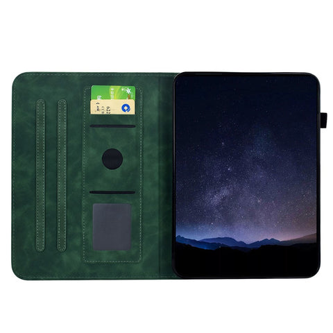 For Lenovo Idea Tab Pro / Tab P12 Pro Gen 2 Case Imprinted Plum Blossom Stand Card Slots Leather Tablet Cover with Auto Sleep / Wake