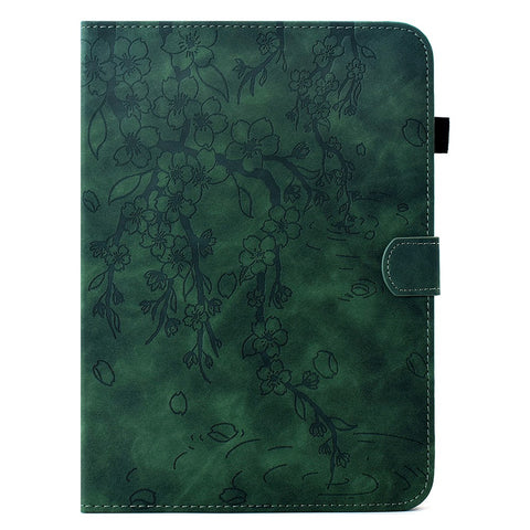 For Lenovo Idea Tab Pro / Tab P12 Pro Gen 2 Case Imprinted Plum Blossom Stand Card Slots Leather Tablet Cover with Auto Sleep / Wake