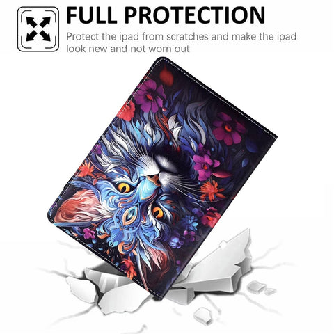 For Lenovo Tab M11 / Xiaoxin Pad 11 2024 Leather Case Pattern Print Card Slots Stand Auto Sleep Wake Tablet Cover
