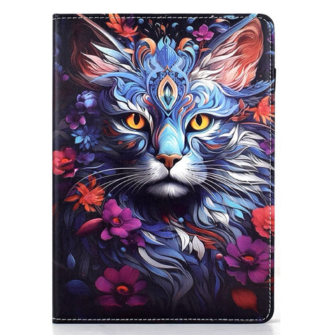 For Lenovo Tab M11 / Xiaoxin Pad 11 2024 Leather Case Pattern Print Card Slots Stand Auto Sleep Wake Tablet Cover