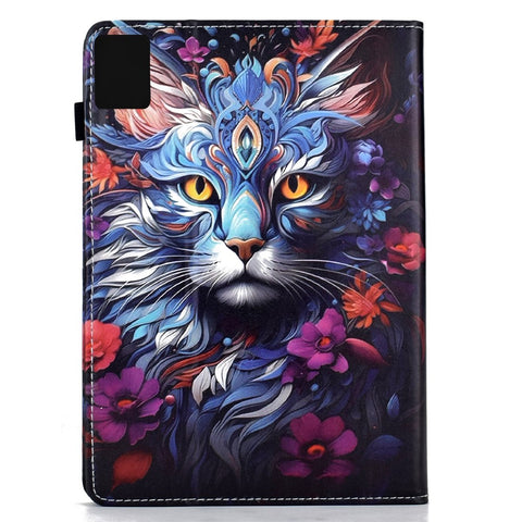 For Lenovo Tab M11 / Xiaoxin Pad 11 2024 Leather Case Pattern Print Card Slots Stand Auto Sleep Wake Tablet Cover