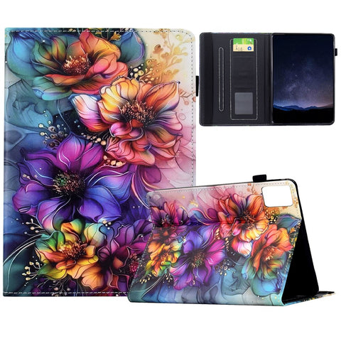 For Lenovo Tab M11 / Xiaoxin Pad 11 2024 Leather Case Pattern Print Card Slots Stand Auto Sleep Wake Tablet Cover
